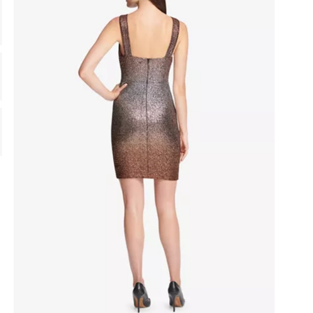 NWT! GUESS Ombré Glitter Metallic Bodycon Dress 4 - Picture 2 of 5